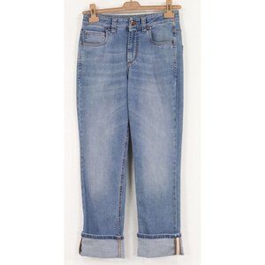 BRUNELLO CUCINELLI THE STRAIGHT ANKLE JEAN MONILI DETAILING AT CUFF SIZE 2